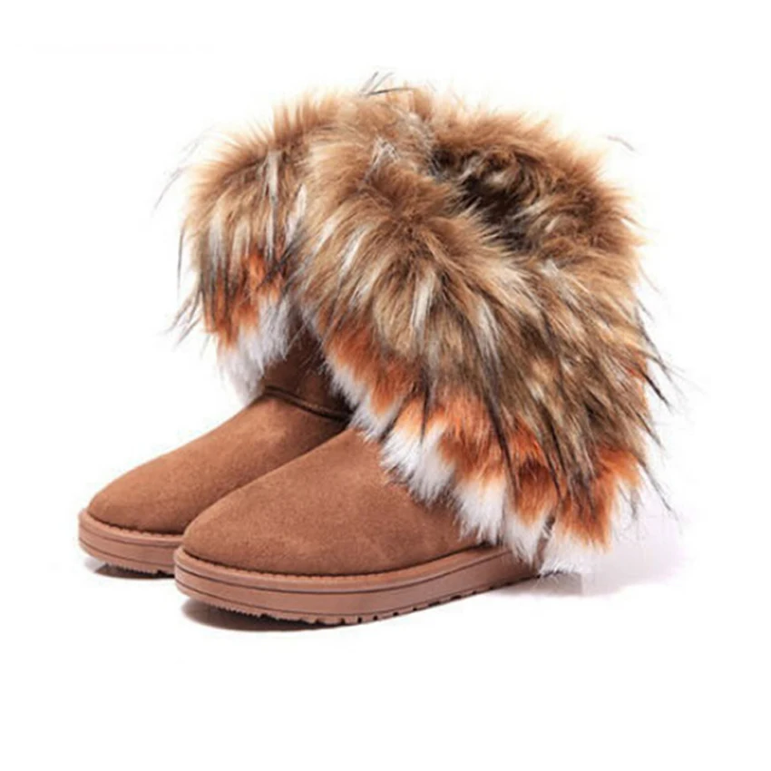 2016 Calientes Del Invierno Altas botas de Nieve de La Manera Botas de Piel Australie Borla de Cuero de de imitación Mujeres Mou Mou botas zapatos - AliExpress Calzado