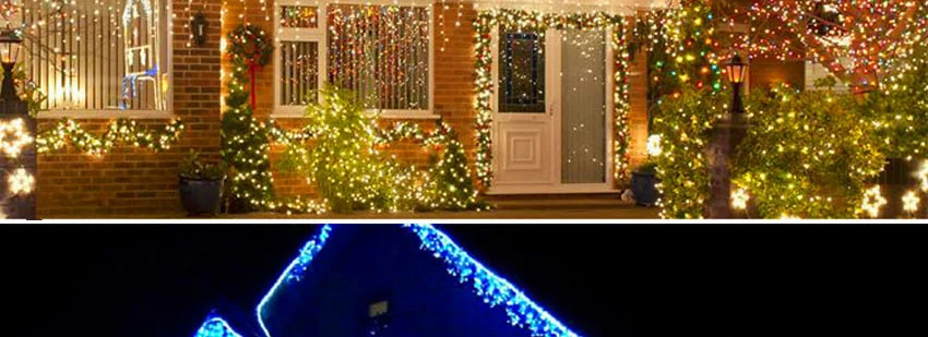 JULELYS 6*1 м 256 лампочек светодиодный светильник для свадебных занавесок Рождественский светильник гирлянда s украшение для праздника дома сада заднего двора Декор