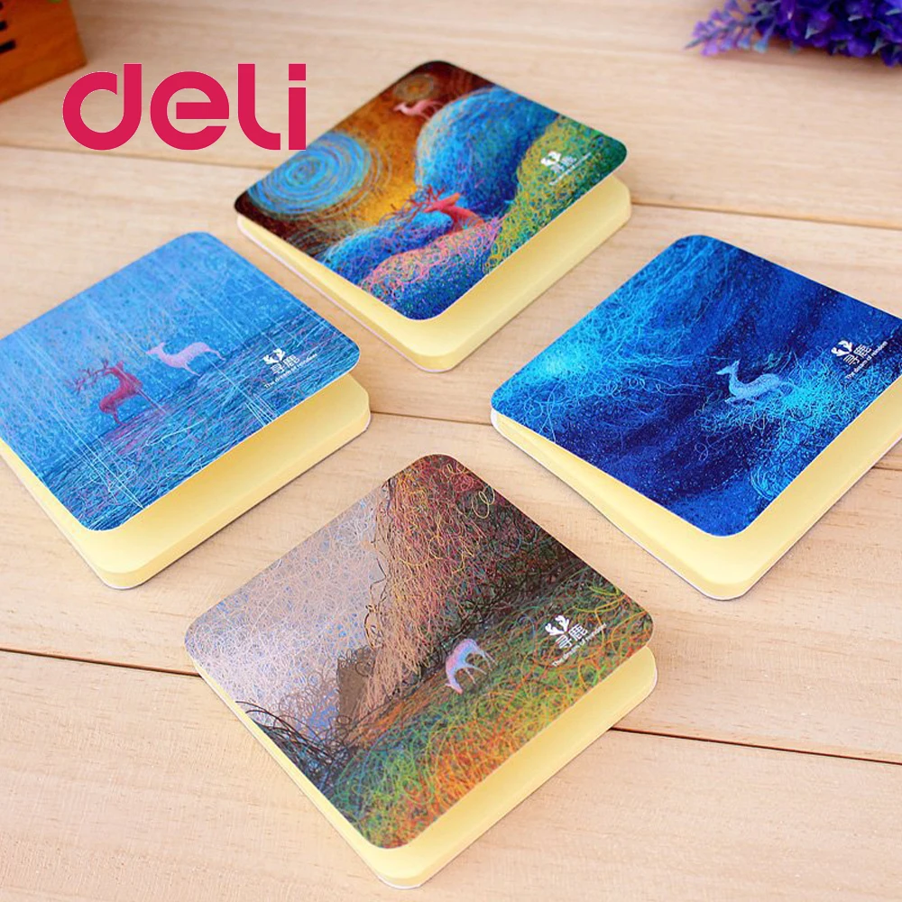 

Deli 1PC Creative Mini Memo Paper pad 50Pages Sticky DIY Student Solid Color Notepad Bookmark Papers School Office Supplies