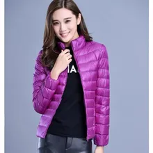 XMY3DWX fashion women keep warm Super light thin 90% White duck down jacket/femininity Stand collar Large size down coat S-XXXL