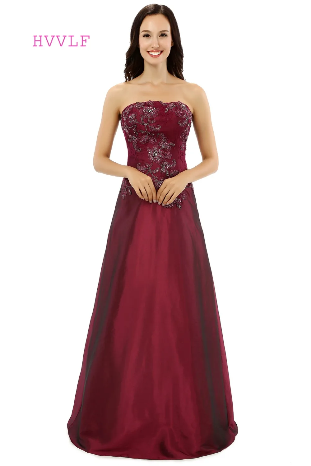 Bordeaux 2019 Moeder Van De Bruid Jurken A-lijn Strapless Taffeta Lace Kralen Bruidegom Formele Lange Moeder Jurken Voor Bruiloft Bordeaux 2019 Moeder Van De Bruid Jurken A-lijn Strapless Taffeta Lace Kralen Bruidegom Formele Lange Moeder Jurken Voor Bruiloft
