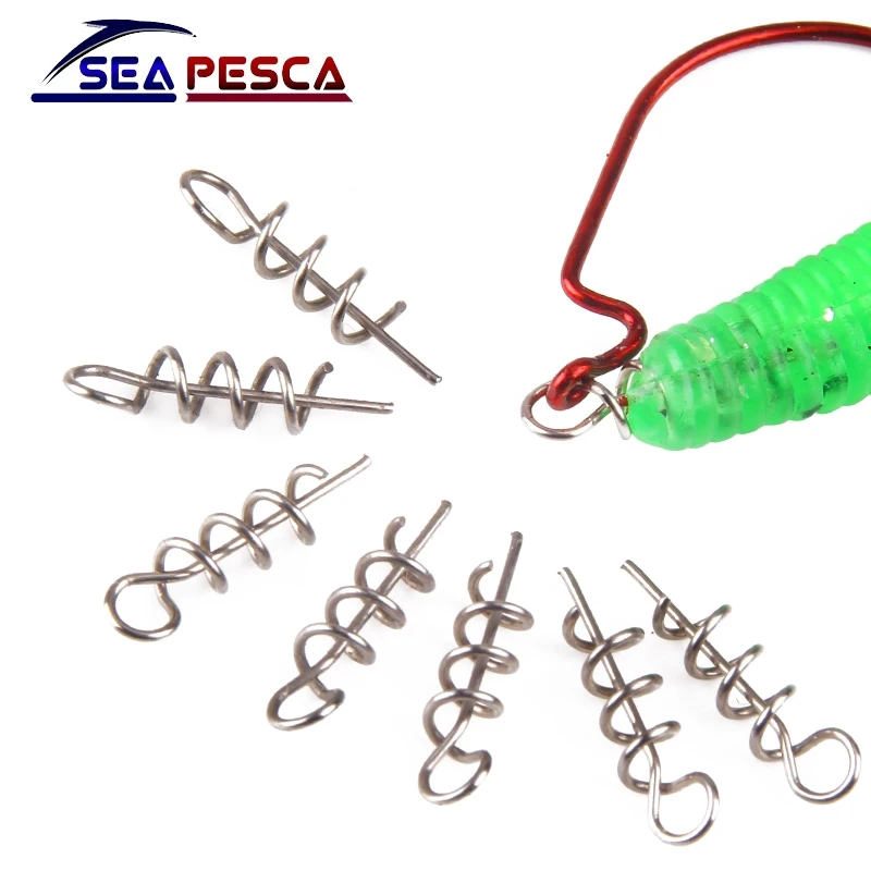 SEAPESCA 50 шт./лот, Мягкая приманка, пружинный замок, шпилька, кривошипно соединяющиеся рыболовные крючки, вспомогательная Мягкая приманка, штифт, крючок, рыболовные снасти JK368