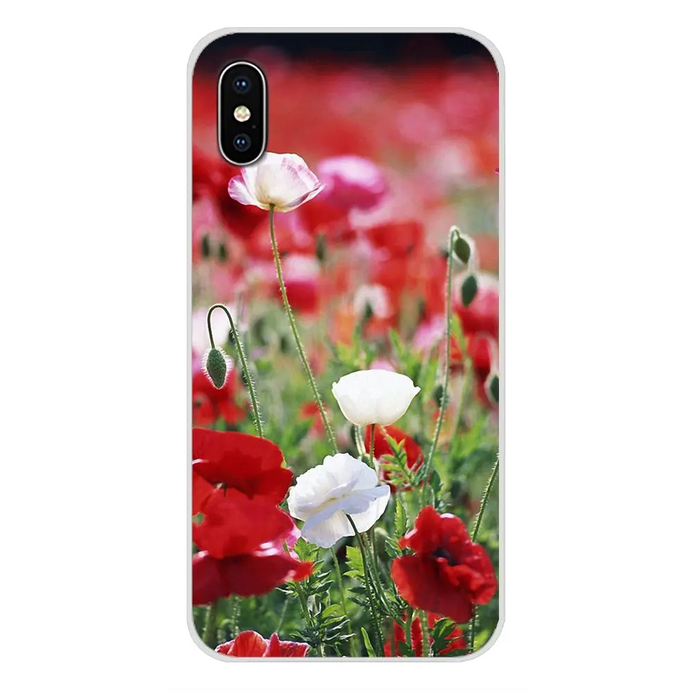 Красные цветы мака аксессуары для телефона чехлы Oneplus 3t 5T 6T Nokia детей возрастом 2 3 5