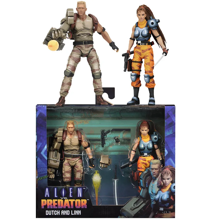 

2pcs/set Original NECA Alien VS Predator Dutch and Linn Collectible Models Toys Gift