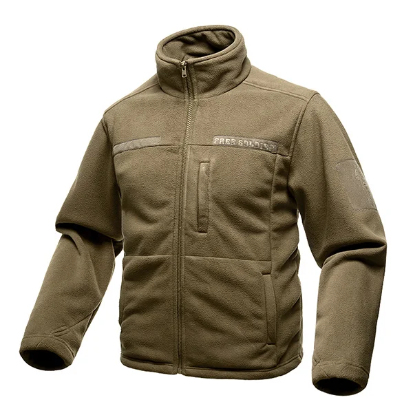 FREE SOLDIER одежда тактические куртка теплая мужская короткие плюшевые руно спорта на открытом воздухе походы куртки охота - Цвет: wolf brown