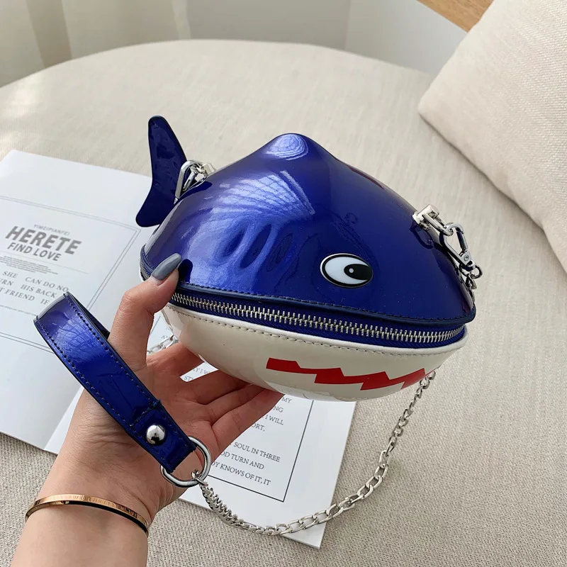 

Cute Cartoon Shark Crossbody Bags For Women 2019 Quality PU Leather Luxury Handbags Designer Sac Ladies Shoulder Messenger Bag