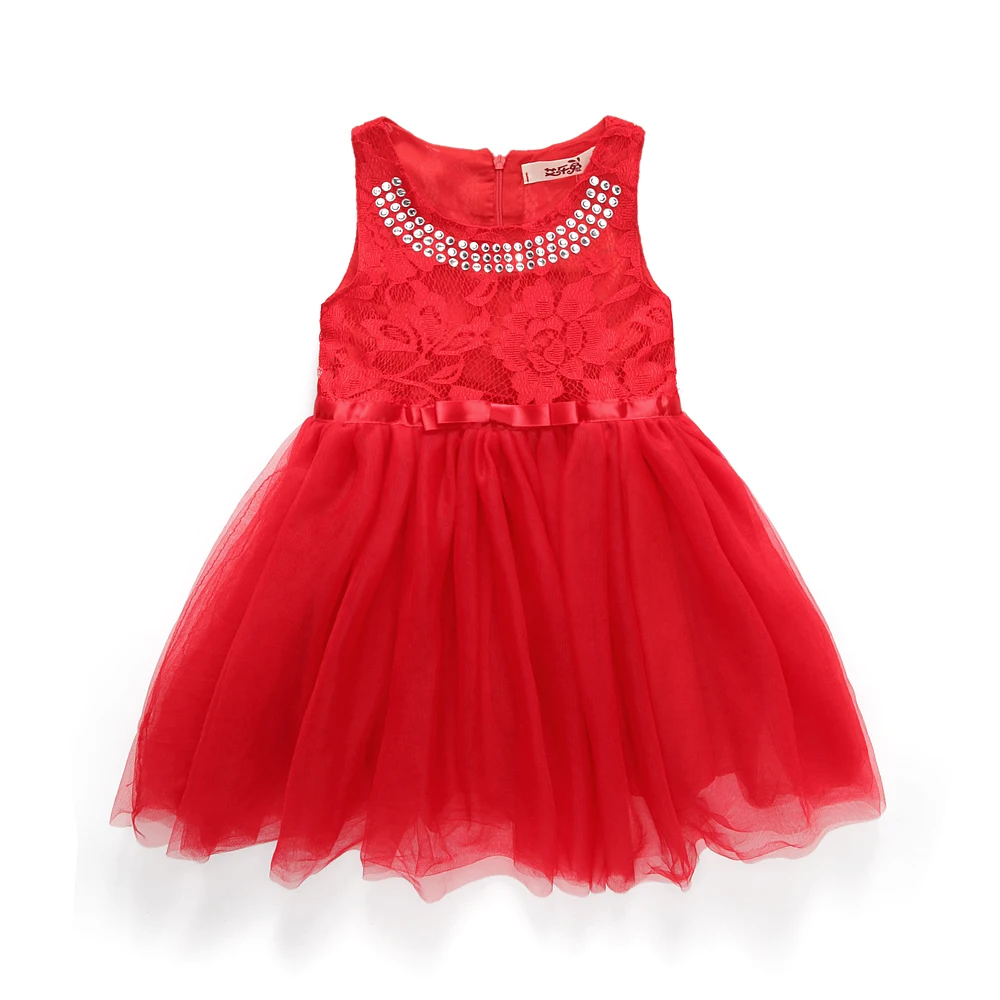2017 Girls sleeveless summer dress tutu wedding dress veil flower girl