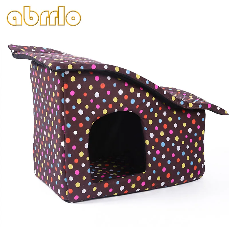 

Abrrlo New Fashion Dots Removable Cover Mat Dog House Dog Beds For Small Medium Dogs Pet Products House Pet Beds Sofas Cats