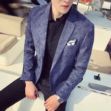 Красивый бархатный костюм для ночного клуба, для молодых мужчин, золотой бархатный костюм, Корейская версия британского костюма для саморазвития