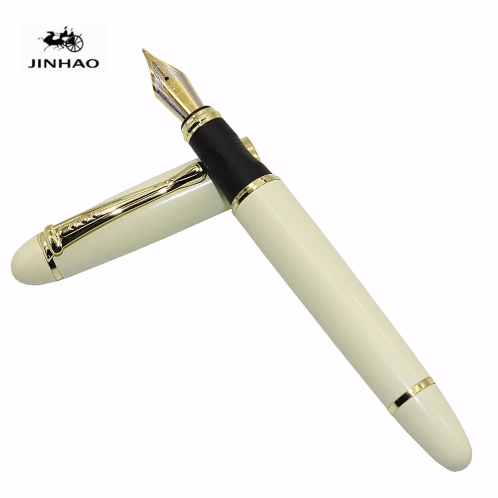 Jinhao X450 самопишущее перо полностью металлический золотой зажим роскошные ручки канцелярские принадлежности для студентов офисные школьные принадлежности