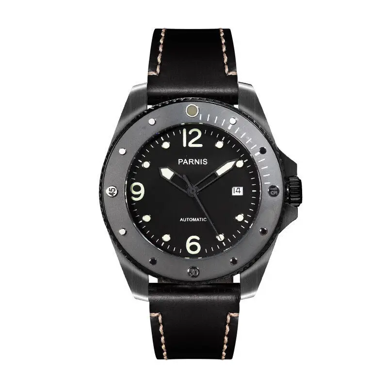 Parnis Outdoor Seriers Luminous Mens Sapphire Glass Ceramic Bezel 100m Waterproof Sport Automatic Mechanical Watch Wristwatch