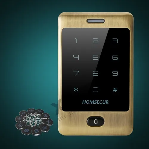 

HOMSECUR Waterproof Door Lock 125Khz RFID Access Control+Wiegand 26+Doorbell+Backlight