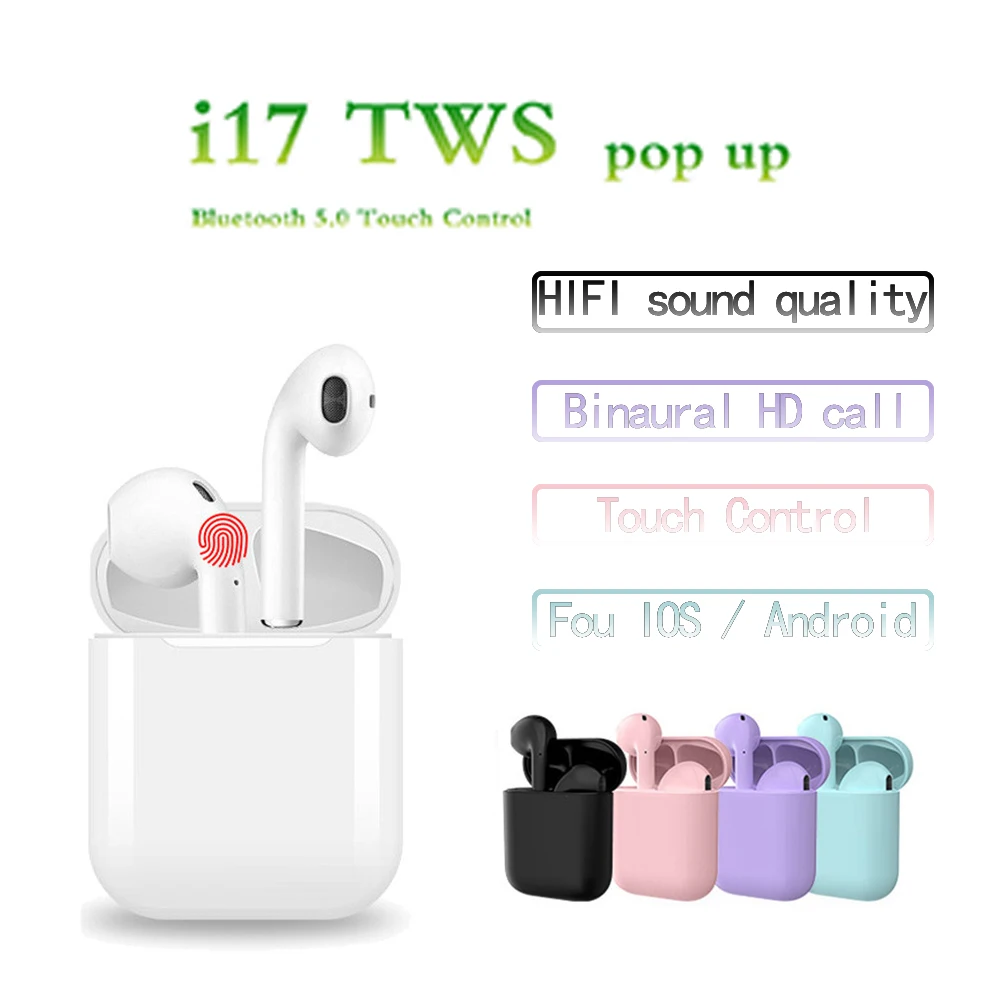 

TWS i17 Bluetooth Wireless Earphone in ear Earbuds Wireless Headset Waterproof with microphone handsfree earbuds for iphon phone
