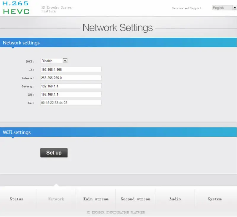 Network settings
