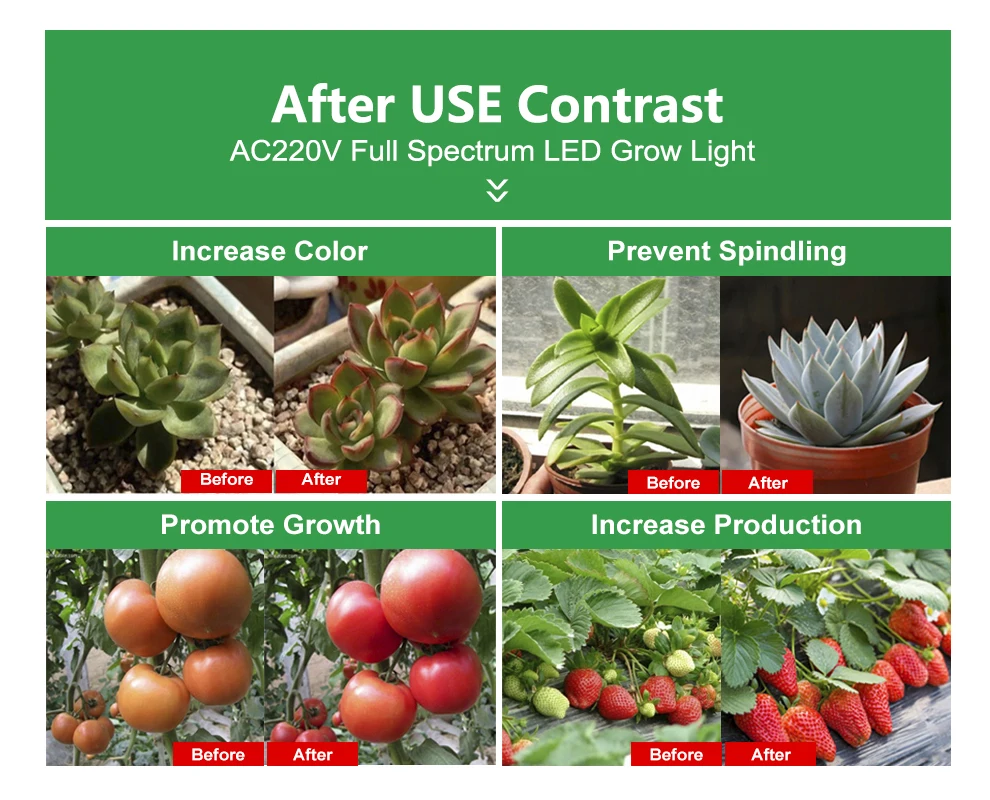 220V Фито лампы для растений полный спектр светодиодный растут огни высокой светоотдачей комнатное растение лампа для выращивания-цветочниц на свадьбе, для рассады