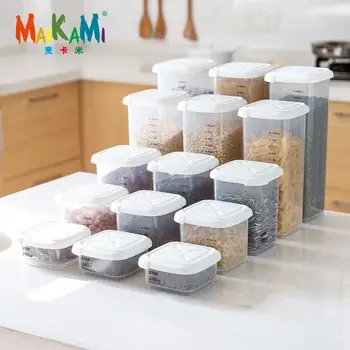 

MAIKAMI 1 Pc Tea Bean Grain Spice Food Grain Plastic Storage Box For Kitchen Fridge Container