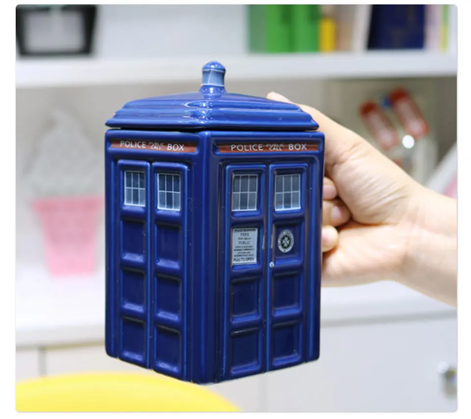 Doctor Who Tardis Police Box Ceramic Mug Cup With Lid Cover For Tea Coffee Mug Funny Creative Gift Christmas Presents Kid Men (9)