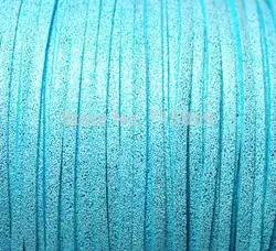 Бесплатная доставка металлик aua синий 3 мм 10mters без каблука из искусственной замши кожаный шнур для ювелирных изделий и ремесел бусинами