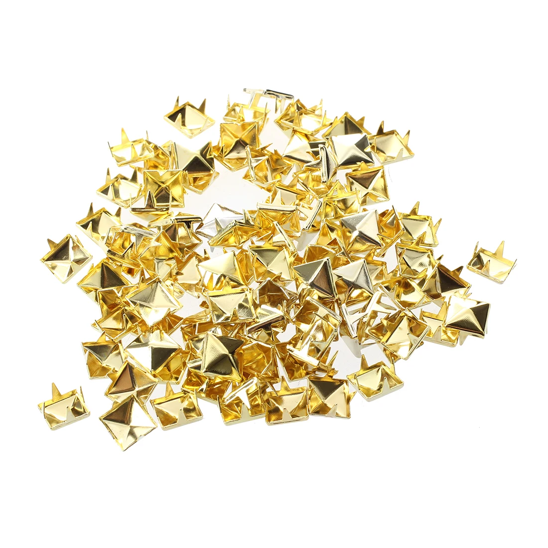 Practical 100x Gold 8mm Pyramid Studs Spots Punk Nailheads Spikes for Bag Shoes Bracelet | Дом и сад