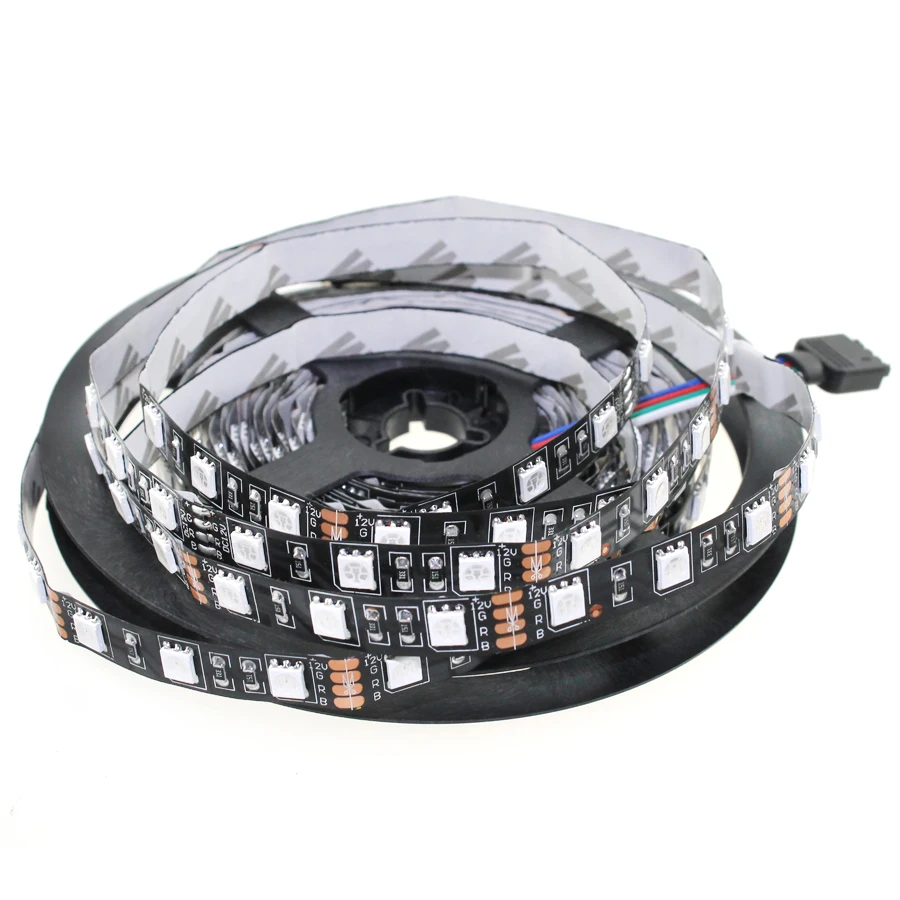 A2 LED Strip 5050 Черный ПЕЧАТНОЙ ПЛАТЫ DC12V Гибкий Свет 60 LED/м 5 м/лот RGB СВЕТОДИОДНЫЕ Ленты
