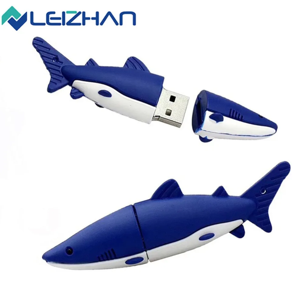 

LEIZHAN shark thumb drive funny usb flash drive u disk animal pendrive 64gb 32gb 16gb 8gb 4gb student kid gift memory usb key