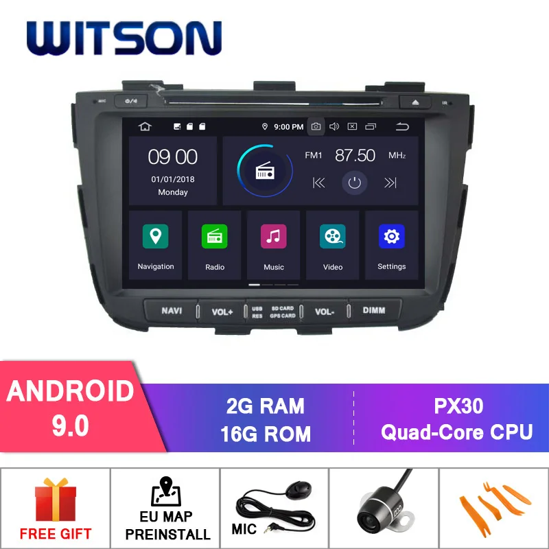 WITSON Android 9,0 Восьмиядерный PX5 автомобильный dvd-плеер для KIA SORENTO 2013 4 Гб ОЗУ 64 Гб ПЗУ Автомобильный gps навигатор - Цвет: PX30 16GB ROM