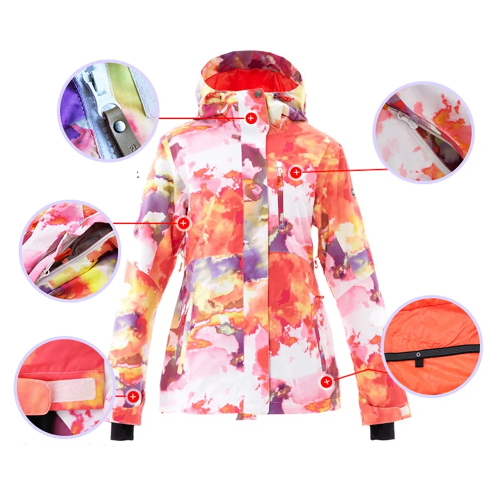 Gsou nieve marca chaqueta de esquí mujeres esquí de montaña chaqueta de snowboard ropa de esquí al aire libre esqui impermeable