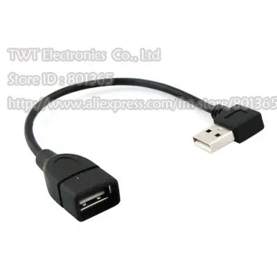 USB 2.0 Угловой мужчина к прямой женский/F УДЛИНИТЕЛЬ 20 см, 5qty