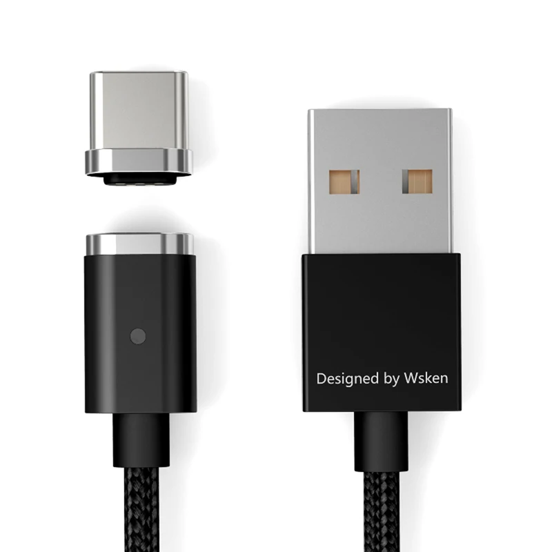 WSKEN Mini 2 металлический магнитный кабель type C для передачи данных type-C Быстрая зарядка для samsung S8 huawei Xiaomi