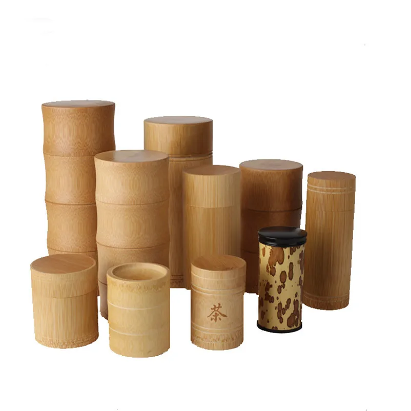 

Portable bamboo box for green tea storage box wood container natural bamboo tea canister matcha box 1pc