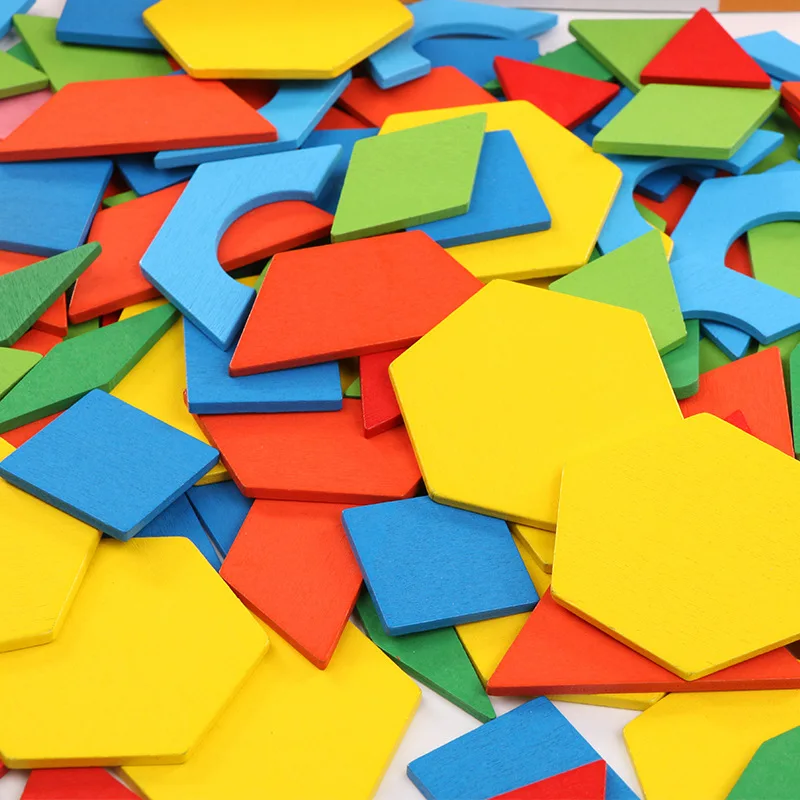 250 шт деревянная Геометрическая умная доска головоломка 3D Tangram головоломка настольная игрушка для детей раннего обучения обучающие игрушки для детей игры