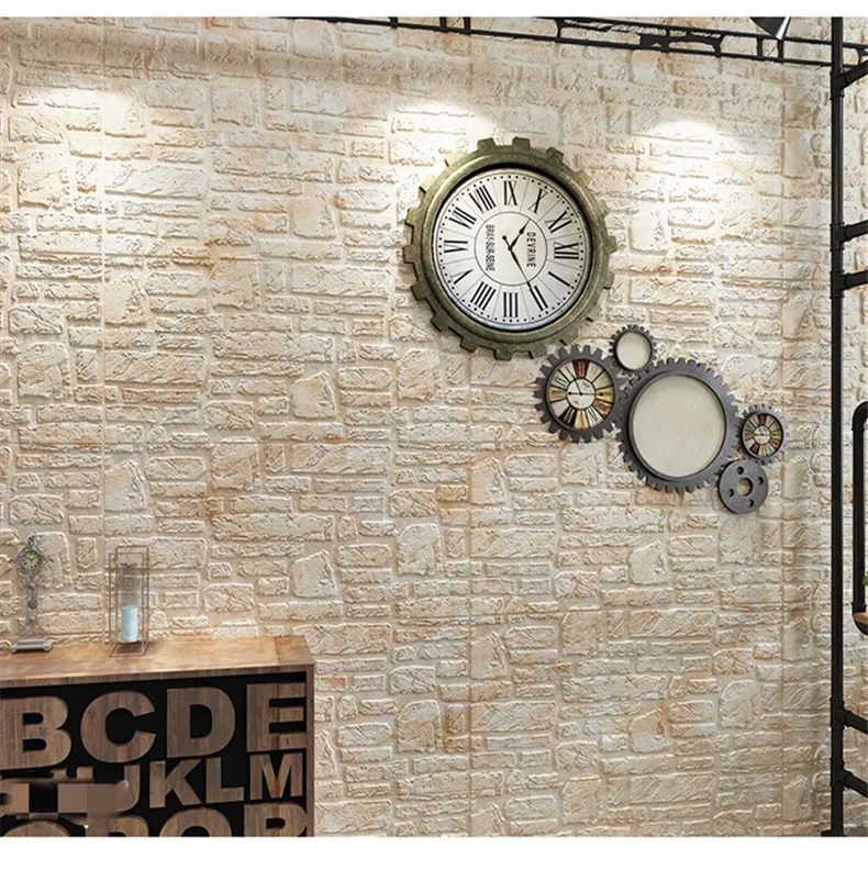2x 3D Наклейка на стену с изображением кирпичного камня, Декор, ремонт 700x700x7 мм, экологически чистый пенопласт, водонепроницаемый, белый, серый, коричневый