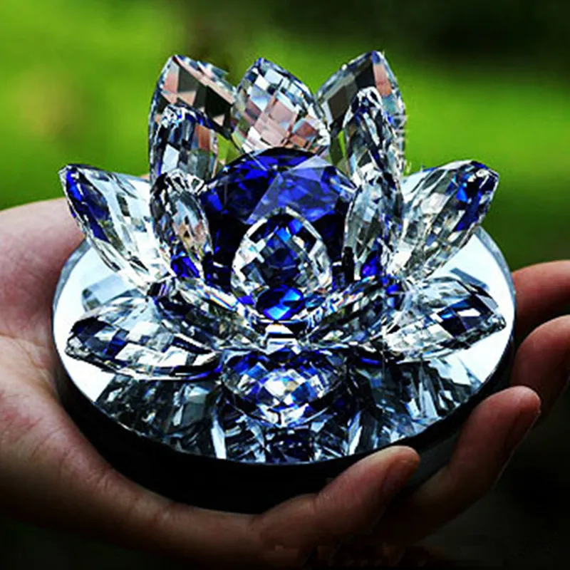 

Glittering and Translucent Holy Pure Crystal Lotus Car Perfume Holder Noble Violet/Sapphire Blue/rose High Grade Car Decoration