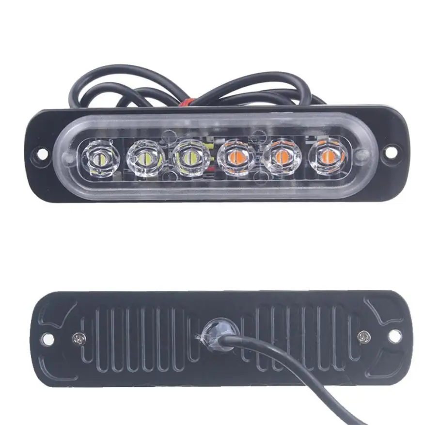 

Car light Amber 6 LED Car Truck Emergency Beacon Warning Hazard Flash Strobe Light Daytime running light apr19