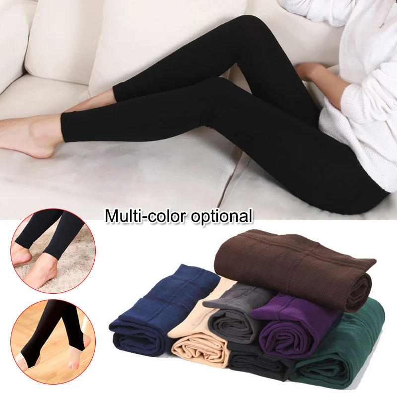

Women Heat Fleece Winter Stretchy Leggings Warm Fleece Lined Slim Thermal Pants KNG88