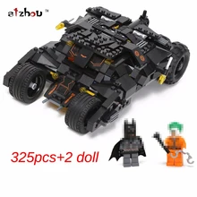 325pcs new Comics Super Heroes Batman series The Tumbler car model Building Blocks classic Compatible Legoed