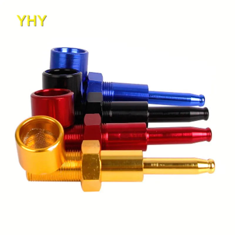 Screws Metal Smoking Pipes Portable Smoking Pipe with Mesh Filter Dry Herb Holder Cigarette Hookah Accessories DIY Smoking2