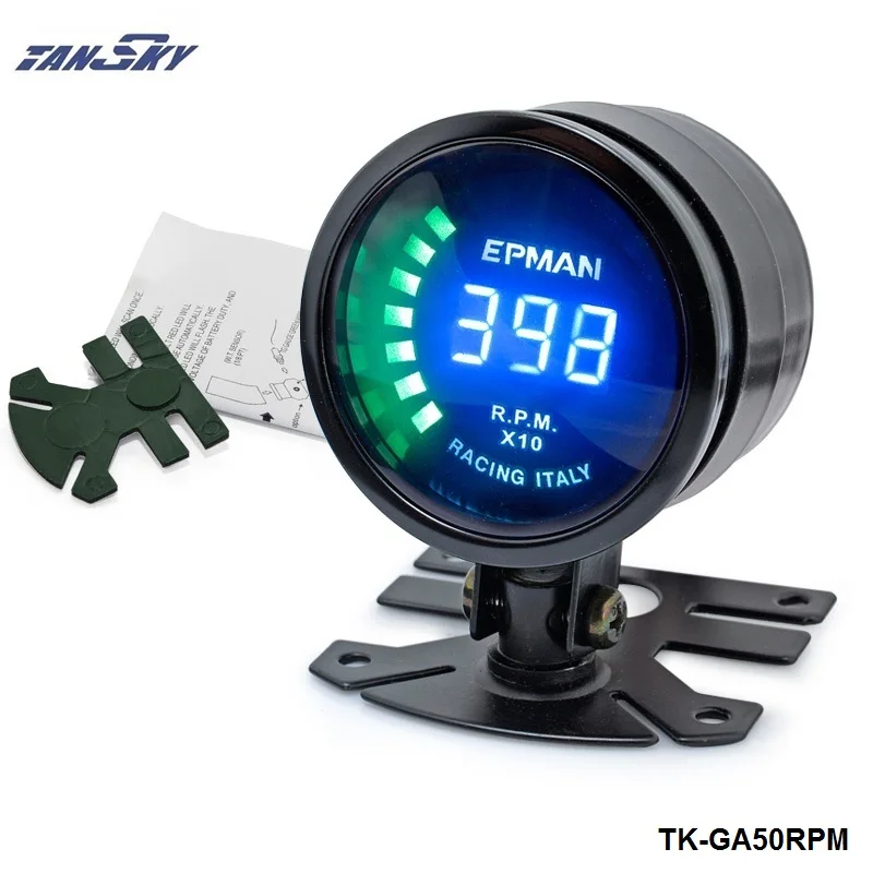 TANSKY -2015 New EPman racing 52mm Smoked LED RPM Tacho Tachometer Gauge Meter with bracket For Ford Mustang 01-07 TK-GA50RPM