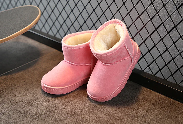 JGSHOWKITO для маленьких мальчиков зимние сапоги для девушек классические ботильоны теплые хлопковые детские резиновые сапоги Зимняя обувь
