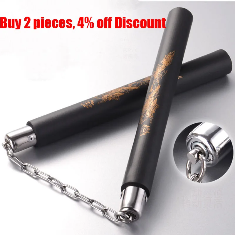 العرفية الفنون Nunchakus التنين الإسفنج سماكة الننشاكو بروس لي الكونغ فو أسود أحمر عصا الأطفال الكبار الرياضة الترفيه