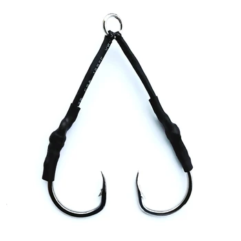 

Fishhooks Stainless Steel Twin Double Hook Dyneema Line Jigging Assist Hooks Ringed Fishing Hook Sea Ocean Pesca Fishing Tackle
