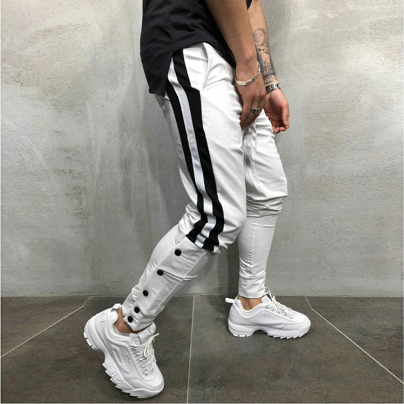 مخطط ركض الرجال خليط الشارع الشهير Sweatpants عارضة يتأهل الهيب هوب الحريم السراويل الترنك الرباط رجل ركض السراويل
