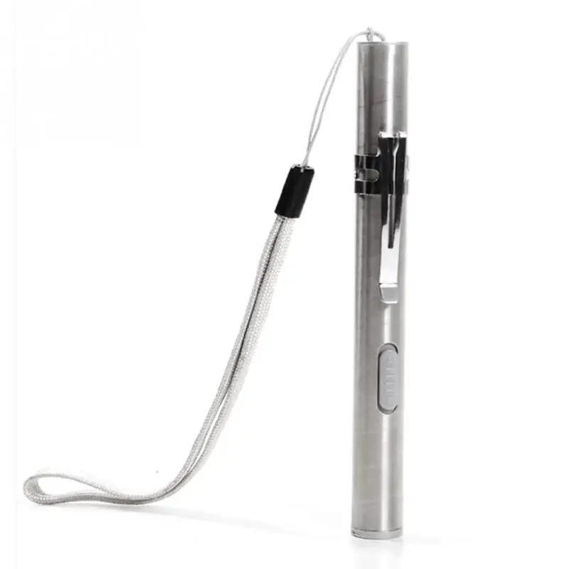 

New Portable Mini Stainless Steel Charging USB LED Rechargeable Light Small Flashlight Pocket Flashlight Torch