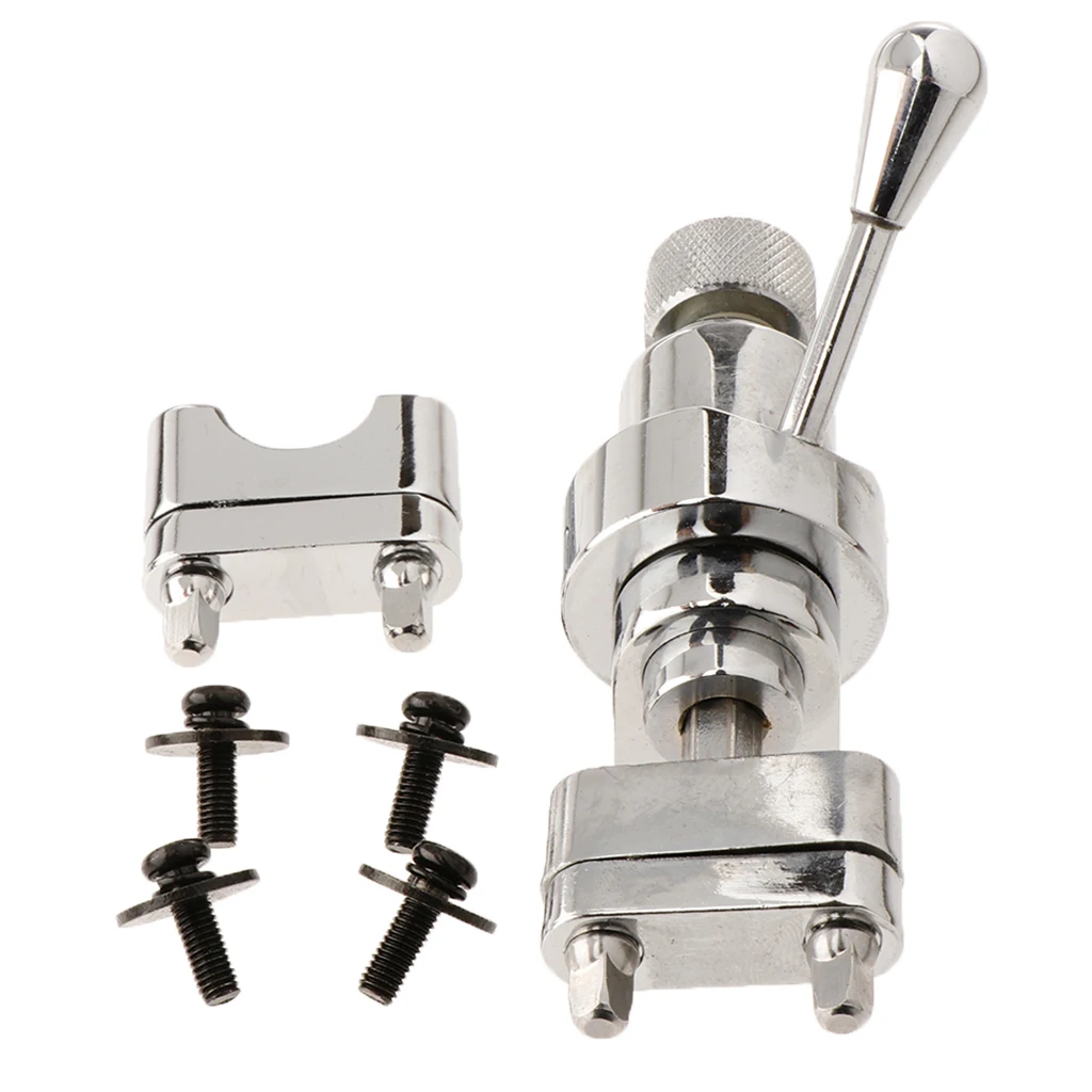 Tooyful Durable Metal Snare Drum Throw Off Clamp Strainer Regulator with Mounting Screws Silver for Drum-player