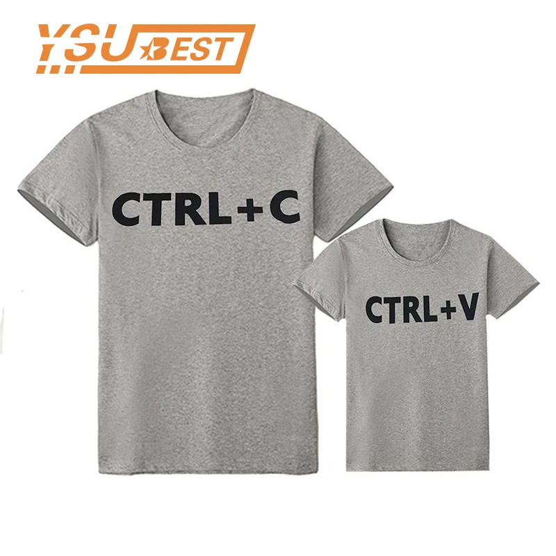 

CTRL C+CTRL V Pattern Family Look Dad Son T Shirts Family Matching Clothes Family Boys Children Clothing Family Matching Outfits