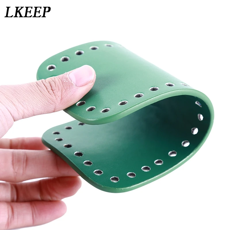 

18x8cm Bottom for Knitting Bag PU Patent Leather Bag Accessories Rectangle Bottom with Holes Diy Crochet Bag Bottom