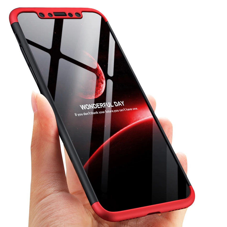 

Original Case for Apple iPhone X 7 8 6 6s Plus 5 5s Case 360 Full Protection Anti-knock 3in1 Case for iPhone X Back Cover Coque