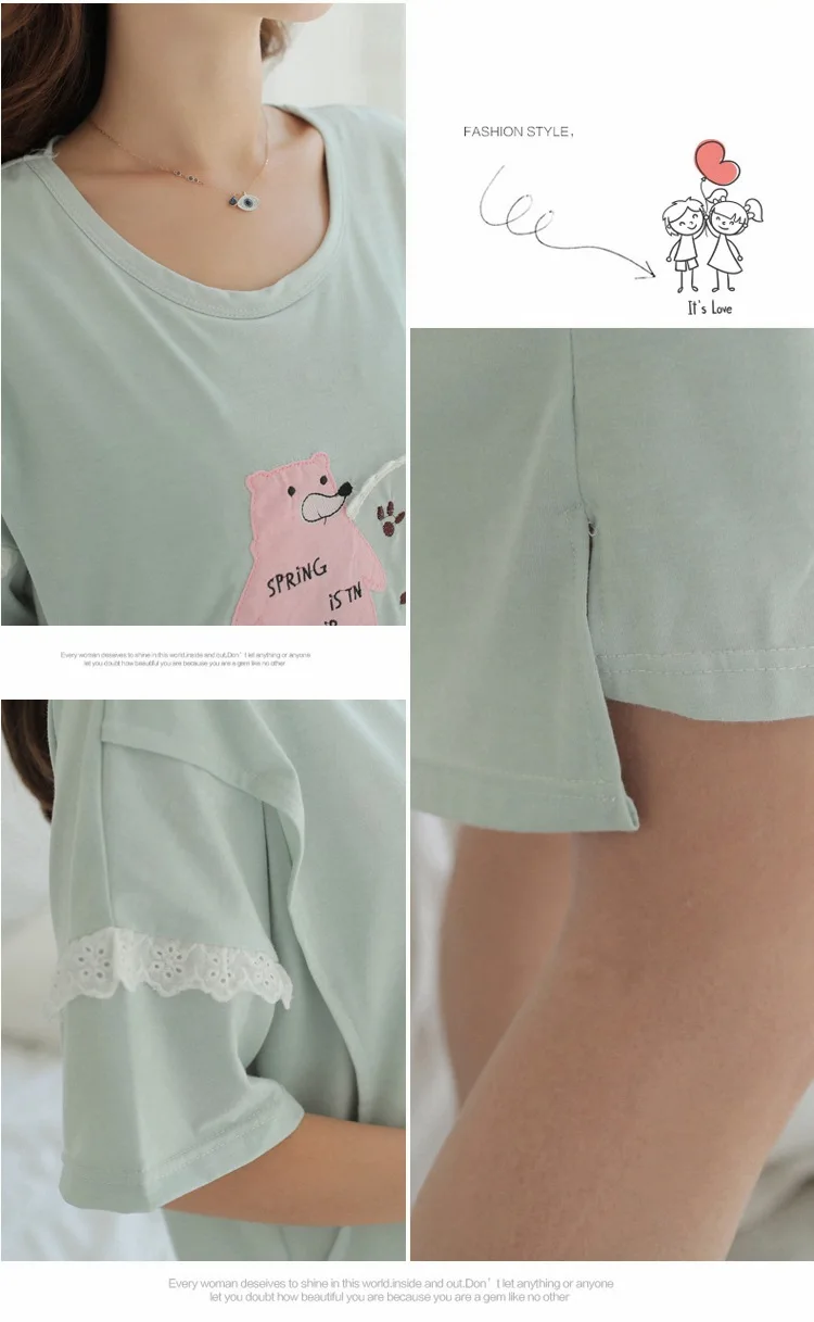 Dollplus/для беременных пижамы Грудное вскармливание ночное белье для Пижама для беременных ночная рубашка для беременных женская пижама