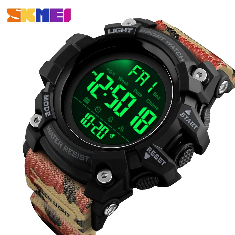 Koop SKMEI Outdoor Sport Horloge Mannen Countdown Wekker Fashion Horloges 5Bar Waterdichte Digitale Horloge Relogio Masculino 1384