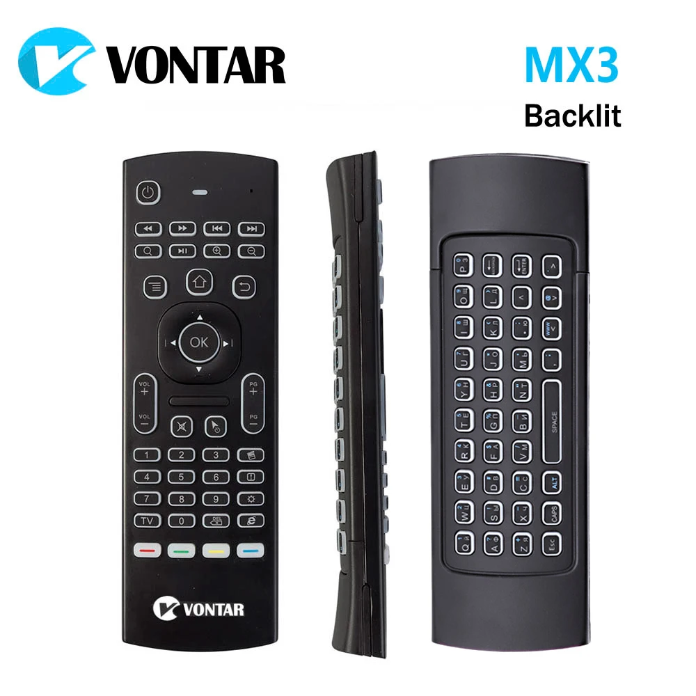 Цена VONTAR MX3 Pro подсветка 2,4G Беспроводная клавиатура Пульт дистанционного управления IR Learning Fly Air mouse для X92 X96 Android tv Box